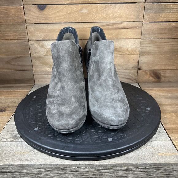 Paul Green Womens Size UK 3/US 5.5 Suede Gray Brown Heel Ankle Bootie - Picture 2 of 10